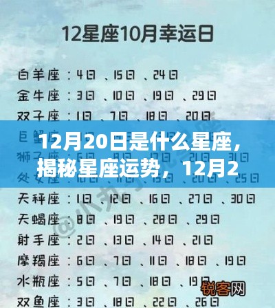 揭秘星座运势，12月20日的星座运势展望