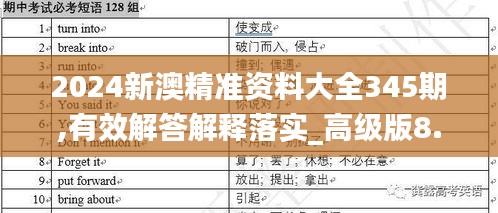 2024新澳精准资料大全345期,有效解答解释落实_高级版8.356