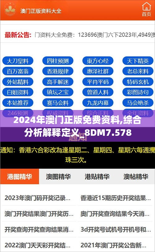 2024年澳门正版免费资料,综合分析解释定义_8DM7.578