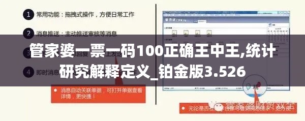 管家婆一票一码100正确王中王,统计研究解释定义_铂金版3.526