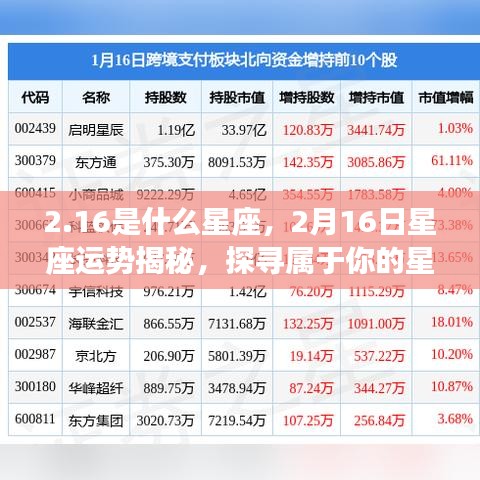 揭秘2月16日星座运势，探寻属于你的星辰轨迹