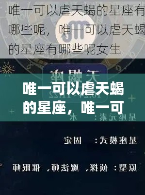 唯一能够驾驭天蝎的星座，深度解析与星座互动案例揭秘！