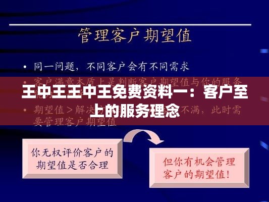 王中王王中王免费资料一：客户至上的服务理念