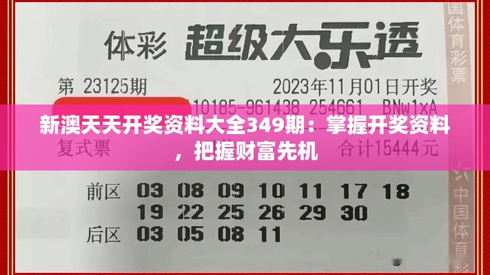 新澳天天开奖资料大全349期：掌握开奖资料，把握财富先机