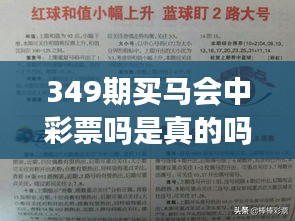 349期买马会中彩票吗是真的吗？专家解读彩票中奖的真实性