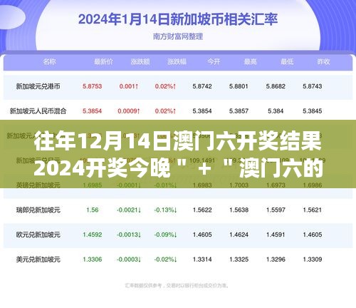 往年12月14日澳门六开奖结果2024开奖今晚＂ + ＂澳门六的期待与惊喜，今晚我们共同揭晓！