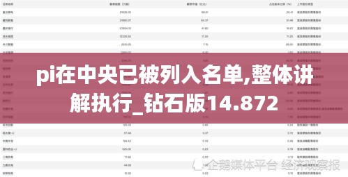 pi在中央已被列入名单,整体讲解执行_钻石版14.872