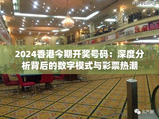 2024香港今期开奖号码：深度分析背后的数字模式与彩票热潮