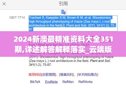 2024新澳最精准资料大全351期,详述解答解释落实_云端版9.195