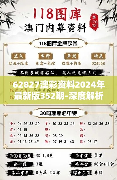 62827澳彩资料2024年最新版352期-深度解析当选投资新伙伴