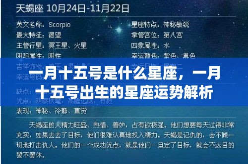 一月十五日星座运势揭秘，探寻天生运势与性格特征