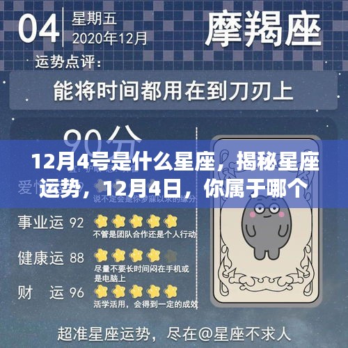 揭秘12月4日的星座运势与特点，你属于哪个星座？