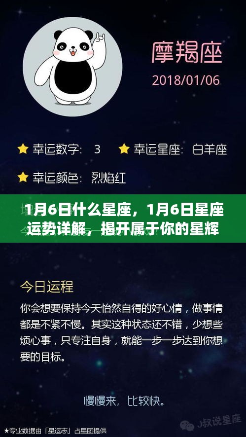 揭秘1月6日星座运势与星辉篇章，开启属于你的星座之旅