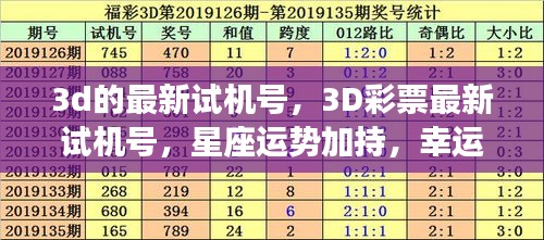 最新3D彩票试机号与星座运势加持，幸运之门即将开启！