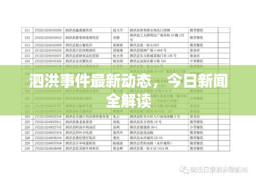 泗洪事件最新动态，今日新闻全解读