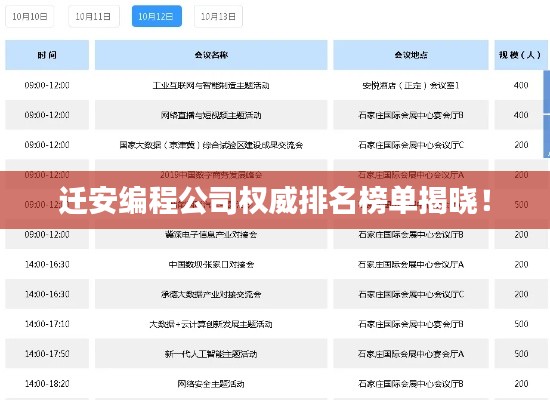 迁安编程公司权威排名榜单揭晓！