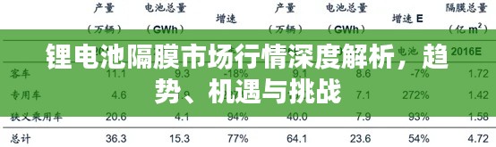 锂电池隔膜市场行情深度解析，趋势、机遇与挑战