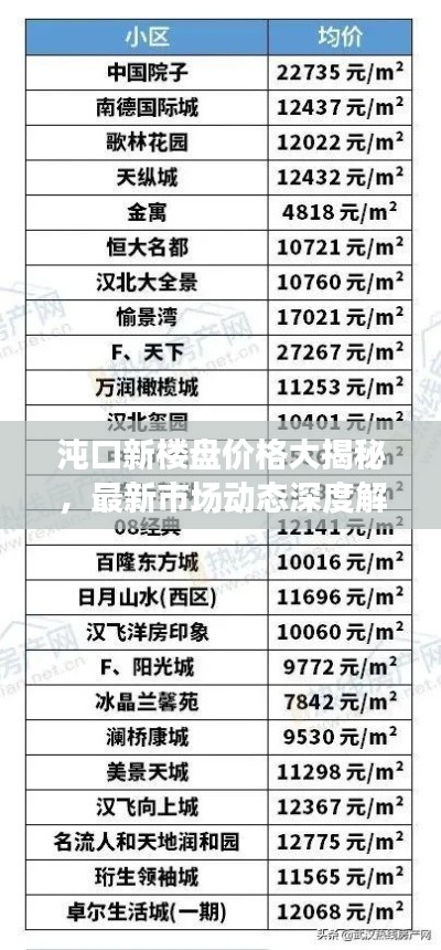 沌口新楼盘价格大揭秘，最新市场动态深度解读