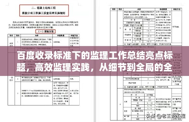 百度收录标准下的监理工作总结亮点标题，高效监理实践，从细节到全局的全方位总结。