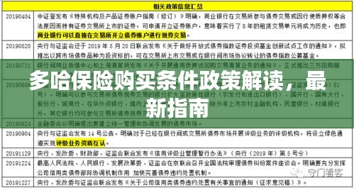 多哈保险购买条件政策解读，最新指南