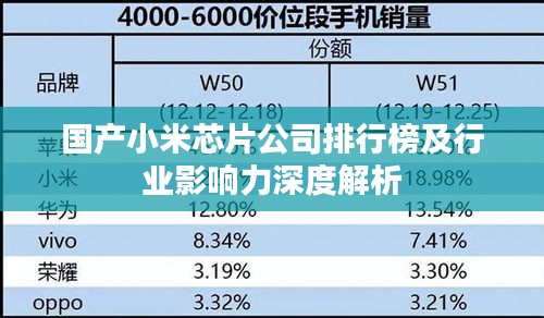 国产小米芯片公司排行榜及行业影响力深度解析