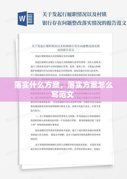 落实什么方案，落实方案怎么写范文 