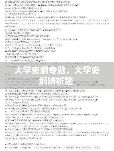 大学史纲专题，大学史纲辨析题 